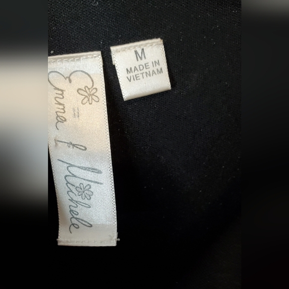 💚5/$25 Emma & Michele Black Gold Chain One-Shoulder Dressy Jumpsuit Wide Leg - Picture 6 of 7